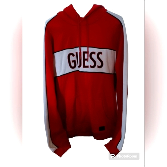 Guess Iben Hoodie Colorblock Jogger Set Red, Black & White Men's (2023) NWOT - Picture 3 of 15